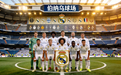 皇家马德里全队球员在伯纳乌球场的合影